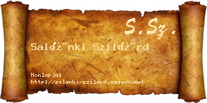 Salánki Szilárd névjegykártya